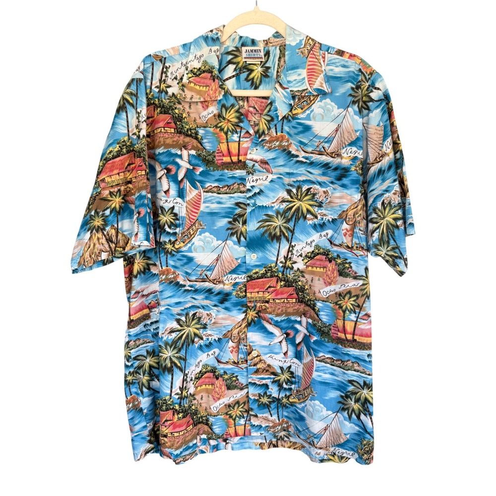 Jammin Shirts XL Mens Hawaiian Shirt Tropical Island‎ Resort Camp Aloha